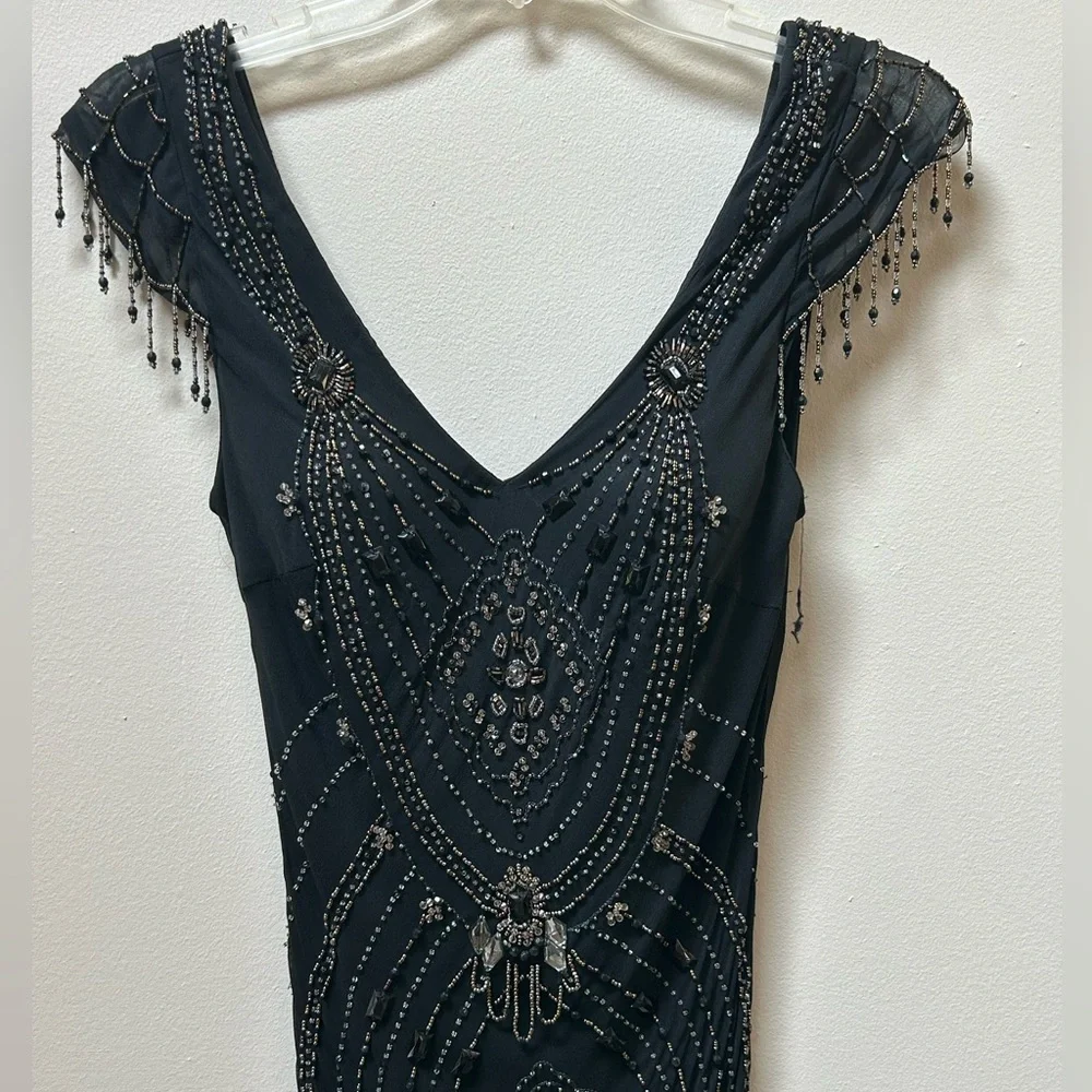 💶SOLD💶Vintage silk Sue Wong Nocturne beaded dress - Picture 3 of 10